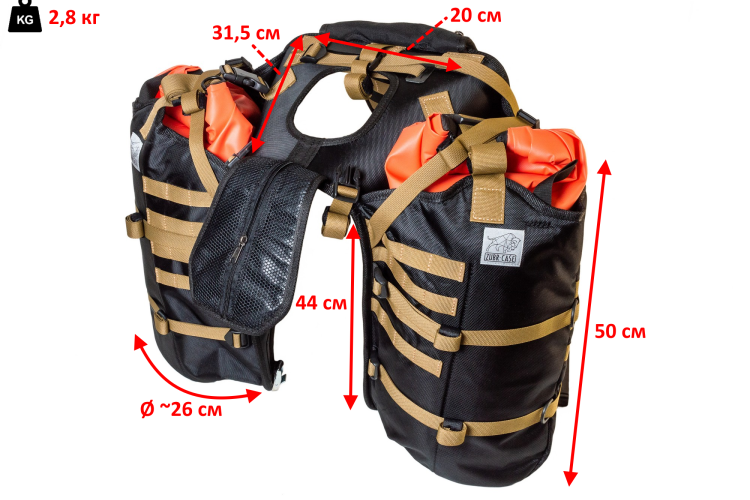 Эндуро сумка-штаны Duplex 2+1 KTM Багажная текстильная для KTM 690 и Husqvarna 701